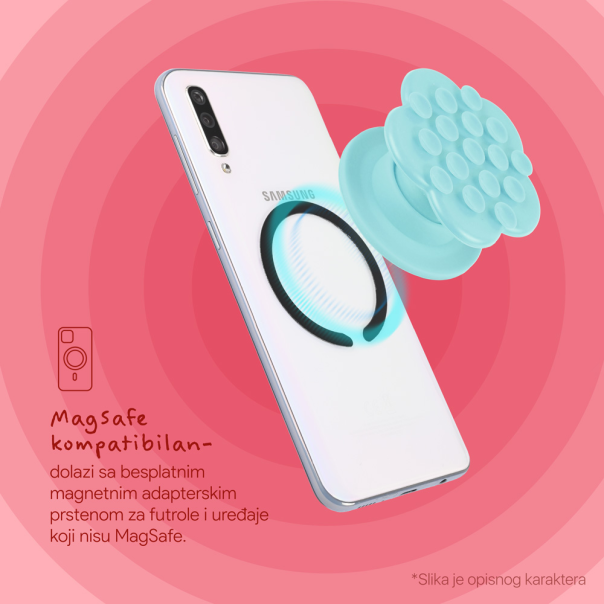 Stiker za mobilni telefon Magnetic Heart roze - 220891