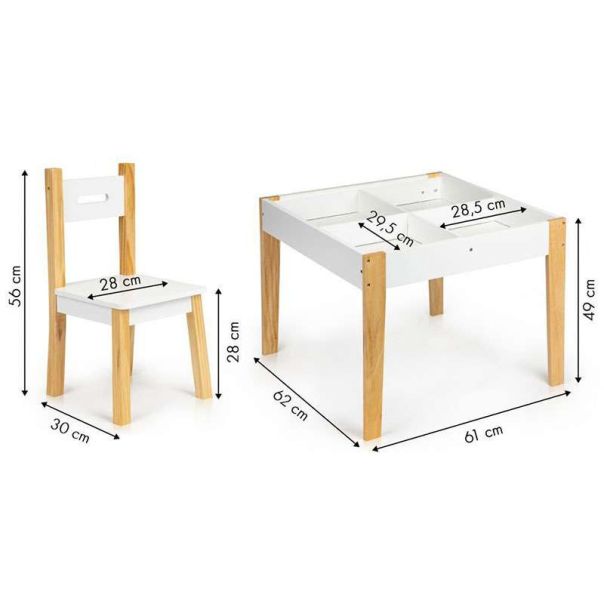ECO TOYS Dečiji sto sa prostorom za odlaganje i stolice - OT143