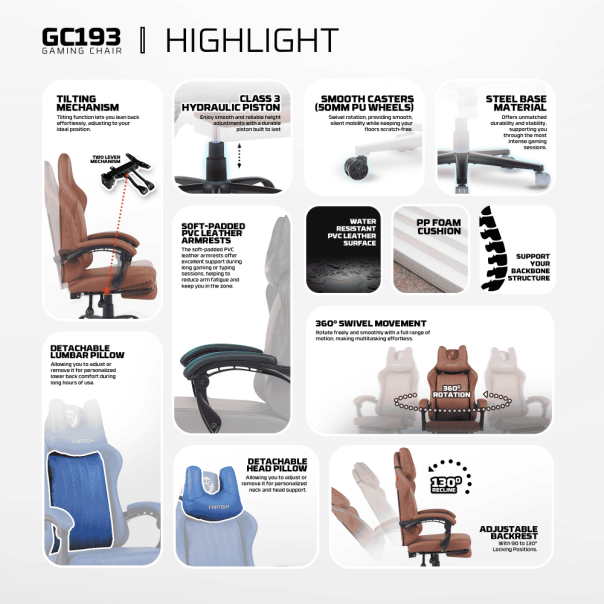 FANTECH Stolica Gaming GC193 plava - 221884