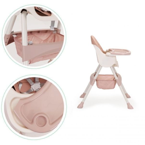 ECO TOYS Hranilica za bebe 2u1, bela/roze - HC-823 PINK