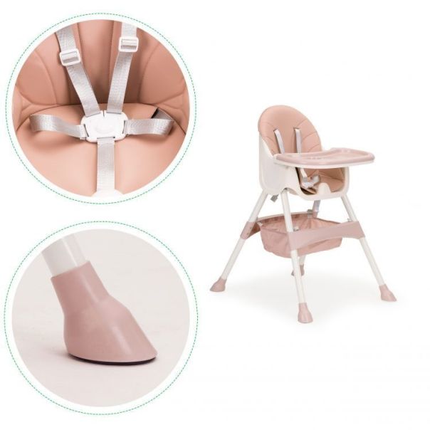 ECO TOYS Hranilica za bebe 2u1, bela/roze - HC-823 PINK