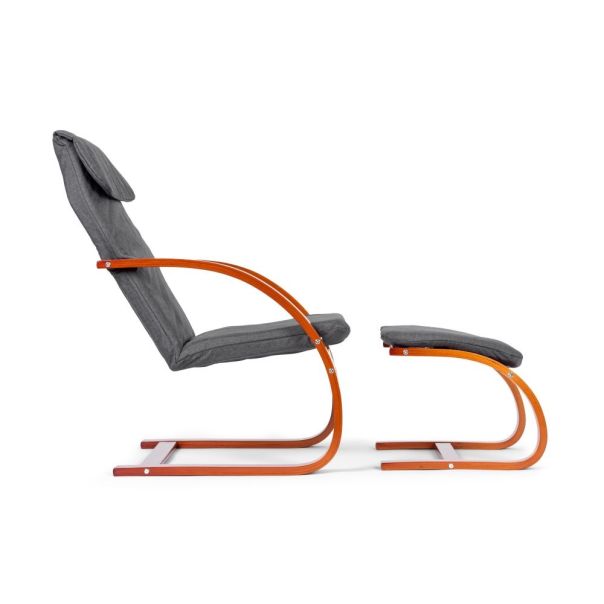 MODERNHOME Stolica za ljuljanje sa naslonom za noge walnut - TXWQM-31-6WAL