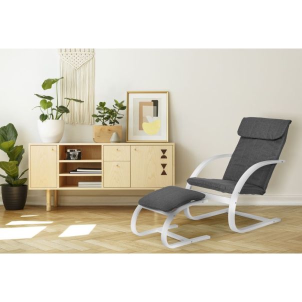 MODERNHOME Stolica za ljuljanje sa naslonom za noge white - TXWQM-31-6WHI