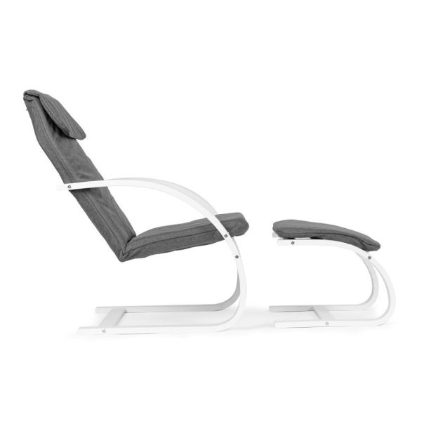 MODERNHOME Stolica za ljuljanje sa naslonom za noge white - TXWQM-31-6WHI