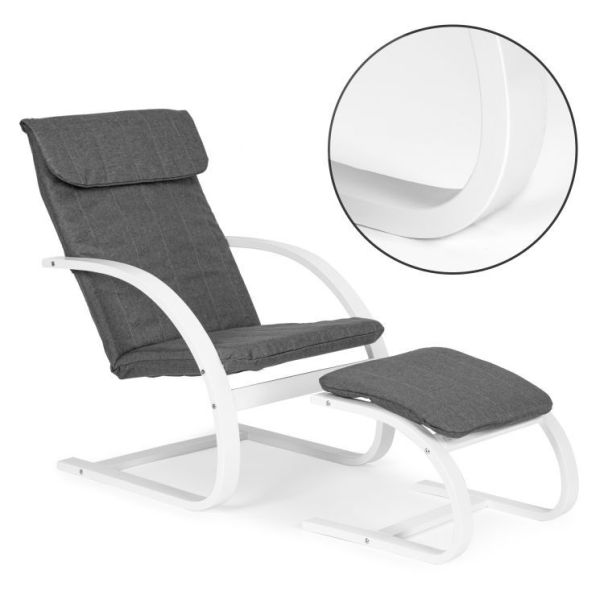 MODERNHOME Stolica za ljuljanje sa naslonom za noge white - TXWQM-31-6WHI