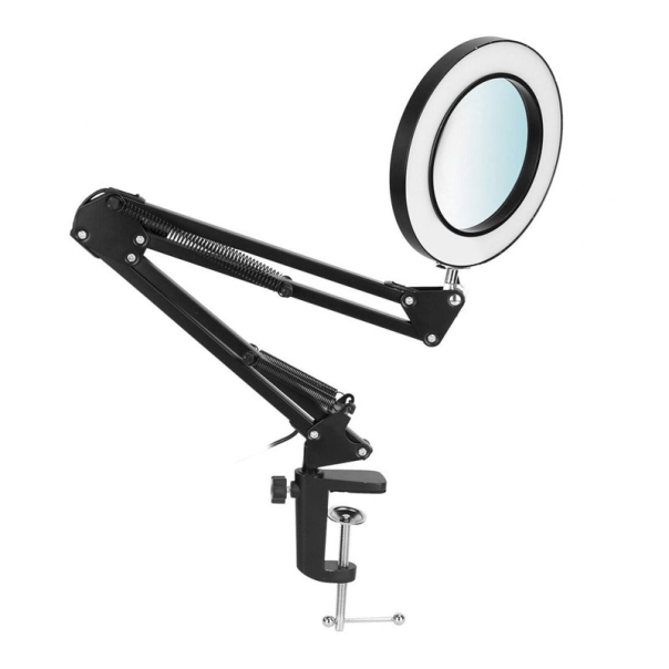 Stona LED lampa sa lupom HQ crna - 607346