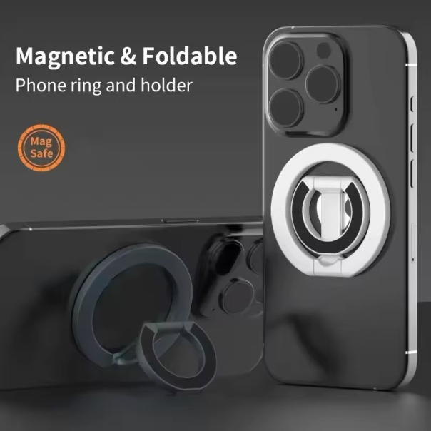 Stoni držač za mobilni telefon magnetni Ring beli - 618957