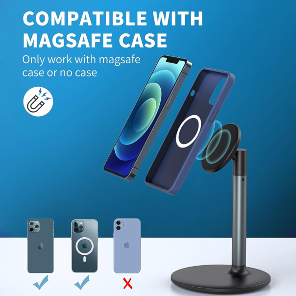 Stoni držač za telefon MAGSAFE sa podesivom visinom H048 crni - 614465