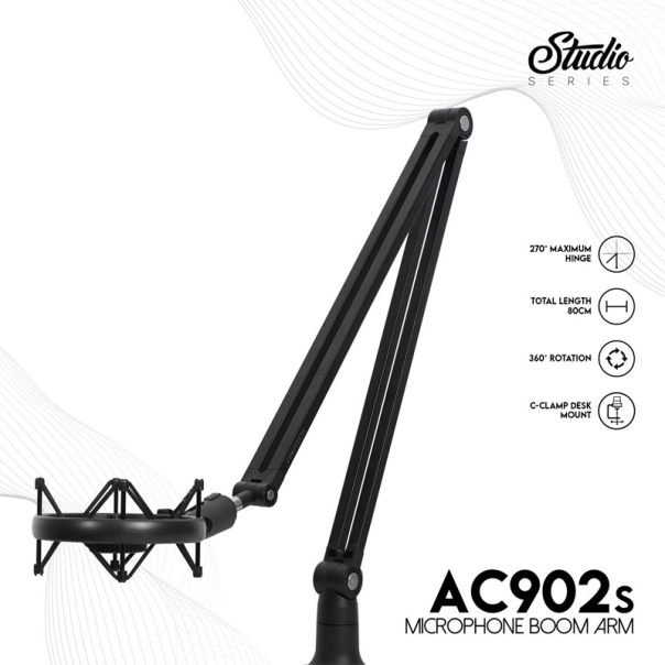 Studijski stalak za mikrofonon Fantech AC902s Microfone boom arm crni - G214445