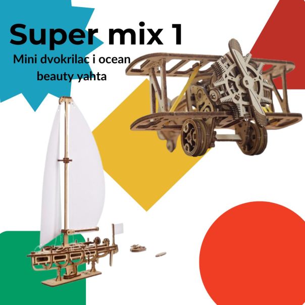 3D puzzle Super mix 1 (dvokrilac i jahta) - 248-1