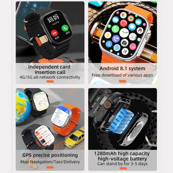 Pametni sat 4G Network Watch ultra, narandžasta - SW396