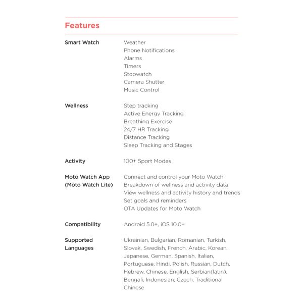 MOTOROLA Pametni sat Moto Watch 40, crna - SW415