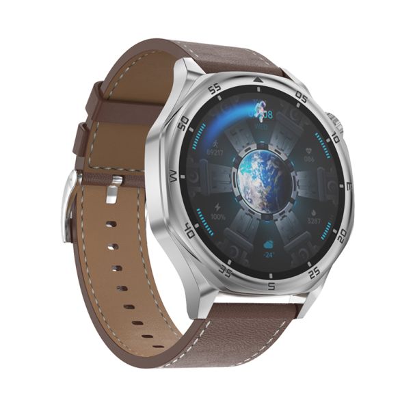 Pametni sat DT5, siva (plava silikonska i braon kozna narukvica) - SW421