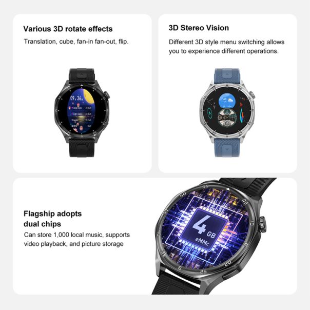 Pametni sat DT5, siva (plava silikonska i braon kozna narukvica) - SW421