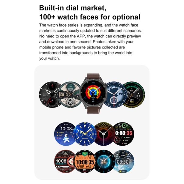 Pametni sat DT5, crna (crna silikonska i braon kozna narukvica) - SW422