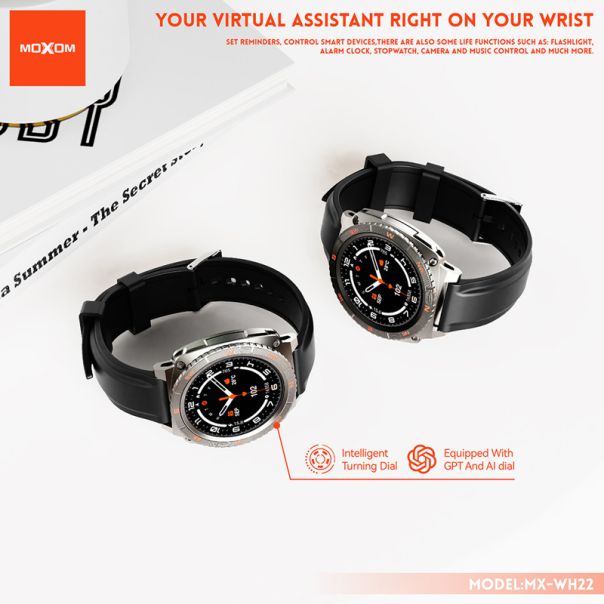 MOXOM Pametni sat MX-WH22, crna - SW436