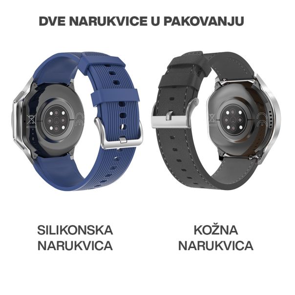 Smart watch DT Watch X plavi (plava silikonska i crna kozna narukvica) - EP2901235