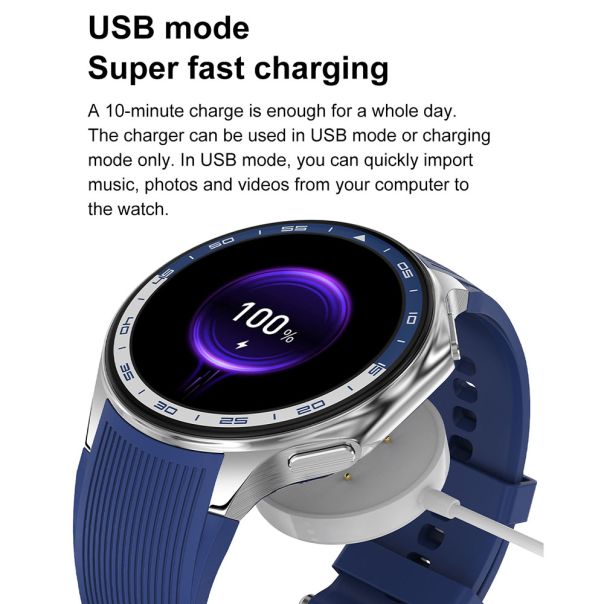 Smart watch DT Watch X plavi (plava silikonska i crna kozna narukvica) - EP2901235