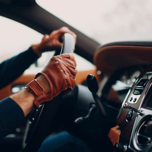 SW Kožne rukavice za vožnju tamno braon veličina m - SW9106M