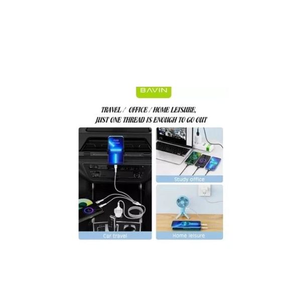 Bavin kabl 18W 3 in 1 Micro, type-C, lightning crna - CB365 - EP3146009