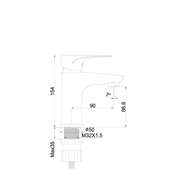 METALAC Slavina za lavabo Easy T03261 - T03261