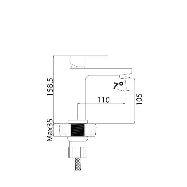 METALAC Slavina za lavabo Aquacube T03478 - T03478