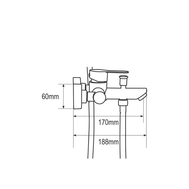 METALAC Slavina za kadu Mamba, crna T03706 - T03706