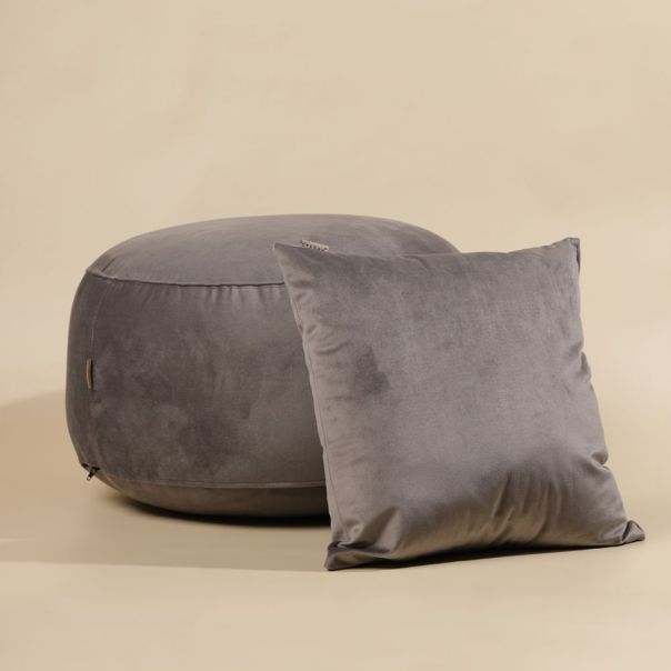 STEFAN Tabure R50x25cm grey - 4208-grey