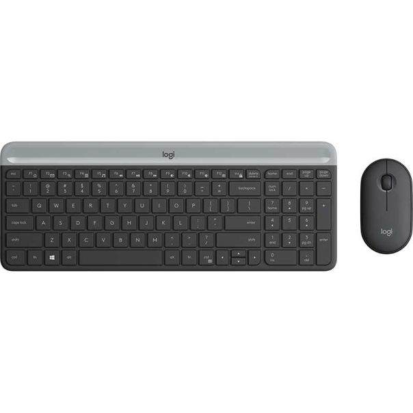 LOGITECH Bežična tastatura i miš MK470 Slim YU, tamno sivi - TAS00886