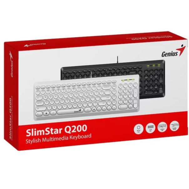 GENIUS Slimstar Q200 USB YU bela tastatura - EP1407770