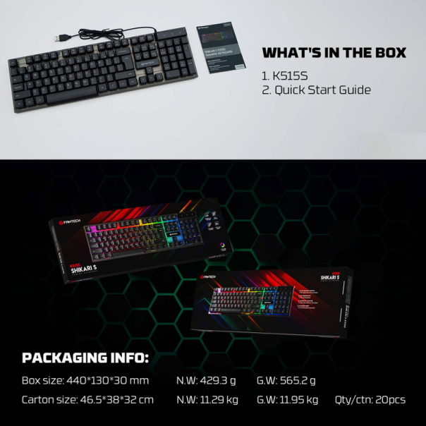 Tastatura Gaming Fantech K515S Shikari S crna - G222342