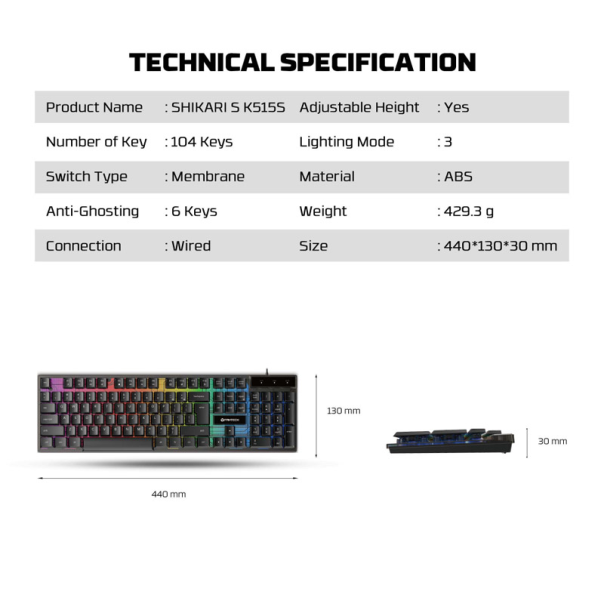 Tastatura Gaming Fantech K515S Shikari S crna - G222342