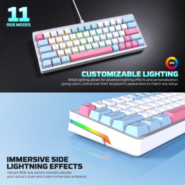 FANTECH Gejmerska mehanicka tastatura MK611 Atom X63 Space edition Taro switch - 223706