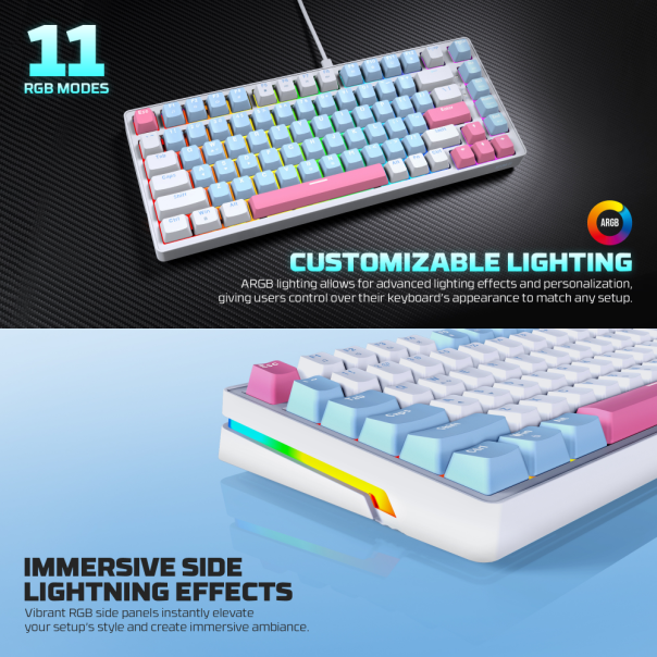 FANTECH Gejmerska mehanicka tastatura MK612 Atom X83 Plava Rosie switch - 223713