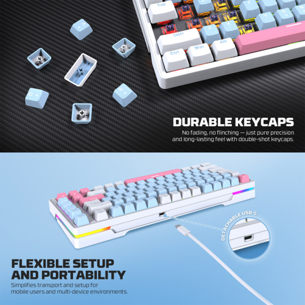 Tastatura mehanička Gaming Fantech MK612 Atom x83 AME plava (taro switch) - G223712