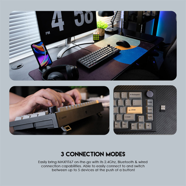 Tastatura mehanička Gaming Fantech MK858 RGB MaxFit67 crna (white switch) - G201035