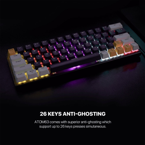 Tastatura mehanička Gaming Fantech MK874 RGB Atom 63 SkyBlue (red switch) - G217302