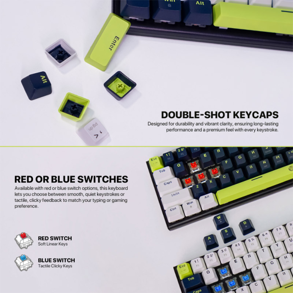 Tastatura mehanička Gaming Fantech MK874V2 RGB Atom 63 Mori plava (blue switch) - G221862