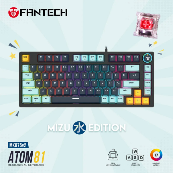 Tastatura mehanička Gaming Fantech MK875 RGB Atom 81 Navy (RED switch) - G214009