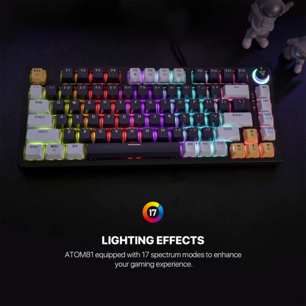 Tastatura mehanička Gaming Fantech MK875 RGB Atom 81 SkyBlue (Blue switch) - G216760