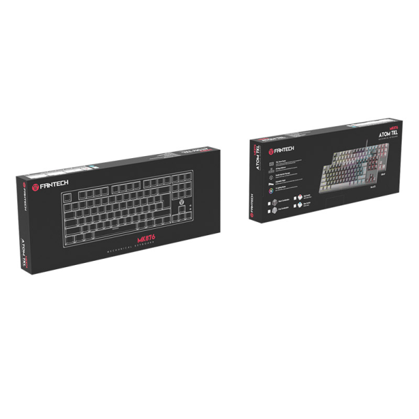 Tastatura mehanička Gaming Fantech MK876 RGB Atom TKL siva (blue switch) - G210649