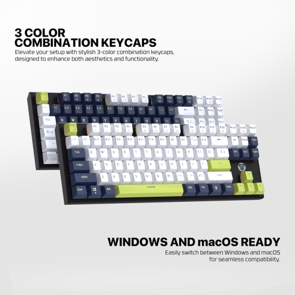 Tastatura mehanička Gaming Fantech MK877S RGB Atom 87S Mori plava (blue switch) - G221864