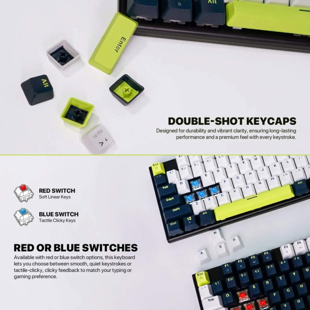 Tastatura mehanička Gaming Fantech MK877S RGB Atom 87S Mori plava (crveni switch) - G621914