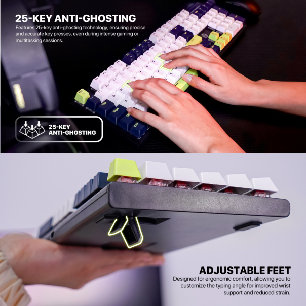 FANTECH Gejmerska mehanička tastatura MK878s Mori Atom104S, blue switch - 221866