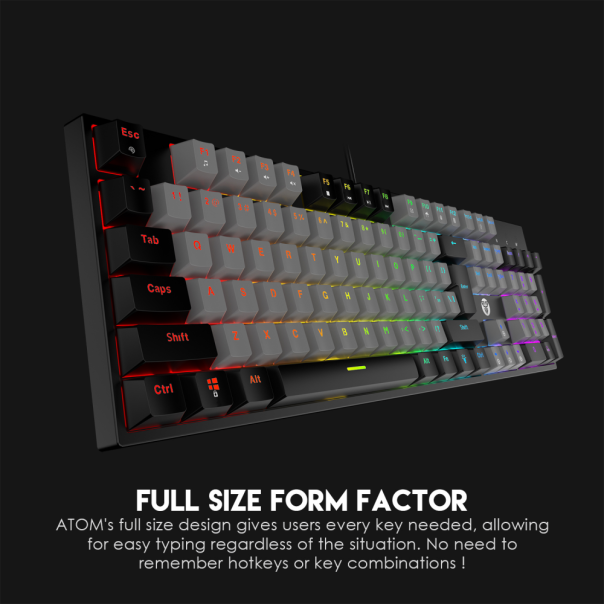 Tastatura Mehanicka Gaming Fantech MK886 RGB Atom siva (Blue switch) - 210650