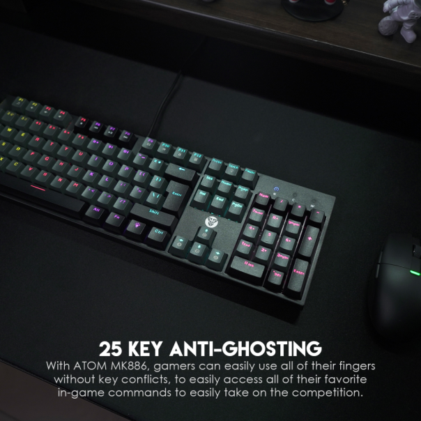 Tastatura Mehanicka Gaming Fantech MK886 RGB Atom siva (Blue switch) - 210650