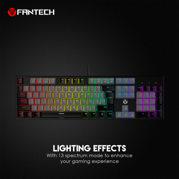Tastatura mehanička Gaming Fantech MK886 RGB Atom siva (Red switch) - 210651