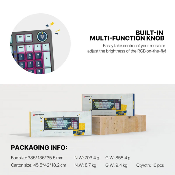 Tastatura mehanička Gaming Fantech MK890 RGB Atom MK96 SkyBlue (Red switch) - G216763