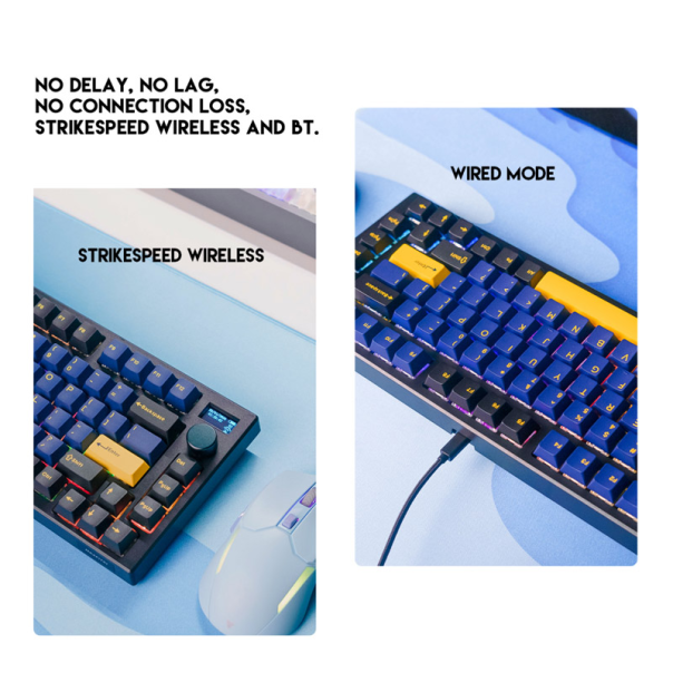Tastatura mehanička Gaming Fantech MK910 RGB Vibe Maxfit 81 Grand Cobalt Wireless (Yellow switch) - G211104