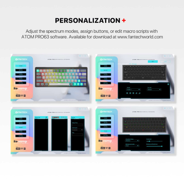 Tastatura mehanička Gaming Fantech MK912 RGB ATOM PRO63 Wireless Mercury (blue switch) - G214906